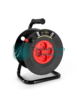 Удлинитель на катушке ExeGate industrial ECS-10-2-25 (4 евророзетки, IP20, 25 м, защита от детей, защита от перегрузки, 2х1,0 мм2, 10А/2.3 кВт)