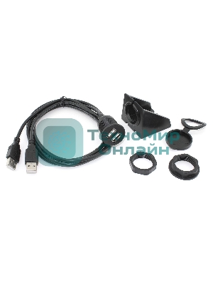 Кабель USB 2.0 двойной для монтажа на корпус 1 м влагозащищенный