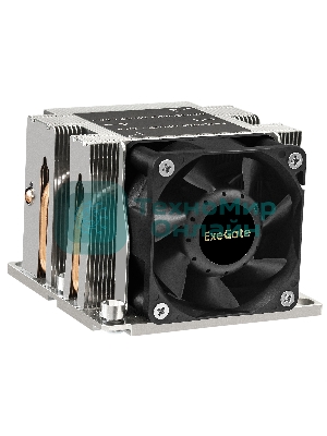 Кулер для процессора ExeGate ESNK-P0068AP4.PWM.2U.3647.Cu серебристый/черный, 60 мм, алюминий/медь, 6800 об/мин, 52 дБ, 4 pin, 205 Вт, 64.5 мм
