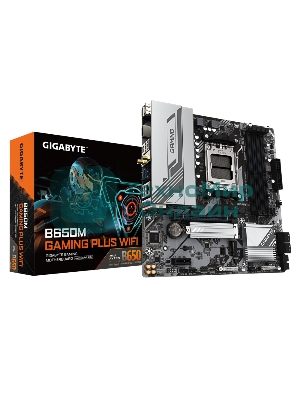 Материнская плата Gigabyte B650M GAMING PLUS WIFI, AM5, AMD B650, 4xDDR5, 4xSATA, 2xM.2, 1xPCIe 4.0 x16, 1xPCIe 3.0 x1, 2xDP, 1xHDMI, 1x2.5Gb LAN, Wi-Fi 6E, Bluetooth 5.3, 1xUSB-C 5Gbps, 5xUSB-A 5Gbps, 6xUSB-A 2.0, 3x3.5 мм, 7.1, mATX