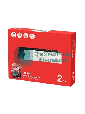 Накопитель SSD ADATA XPG MARS 980 BLADE, 2Tb, PCIe 5.0 x4, M.2 2280, NVMe, R/W 14000/13000