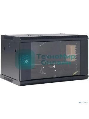 Шкаф коммутационный Rexant настенный 6U 600x600 мм пер. дв. стекл черный
