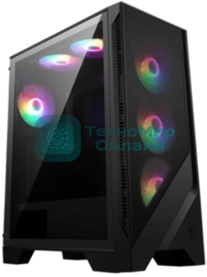 Компьютерный корпус MSI MAG FORGE 120A Mid-Tower, ATX, 2xUSB 3.2, Audio I/O, 6x120мм autoRGb Fan PWM RGb PWM Control Board, Tempered Glass Window