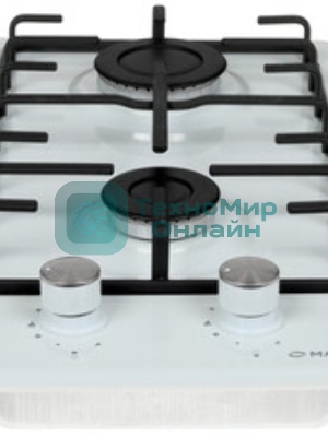 Газовая варочная панель Maunfeld EGHE.32.3EW/G, 2 конфорки, эмалированная сталь, белый