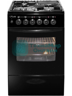 Плита Комбинированная Лысьва ЭГ 1/3г01 МС-2у черн, б/крышк