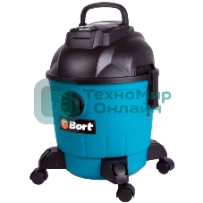 Пылесос строительный Bort BSS-1218 91272256 1200 Вт, вместимость 18 л, 26,5 л/сек, 6,3 кг, набор аксессуаров 7 шт