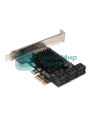 Контроллер ExeGate EXE-516 (PCI-E x4 v3.0, SATA3 6Gb/s, 6 int, ASMedia Chipset ASM1166)