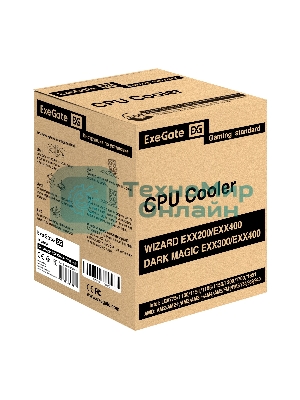 Кулер для процессора ExeGate Dark Magic EXX400V3-PWM.RGB (Al+Cu, черное покрытие, 4 тепл.трубки, LGA1150/1151/1155/1156/1200/1700/1851/AM2/AM2+/AM3/AM3+/AM4/AM5/FM1/FM2/754/939/940, TDP 140W, Fan 120mm, PWM, 800-1800RPM, Hydro bearing, 4pin, 11-24db, 500г брутто, RGB подсветка, с термопастой, на винтах, RTL)