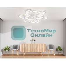 Потолочный светодиодный светильник Ambrella light FA1704/6+3 WH/CH белый/хром 255W 3000K-6400K 610*610*130 (ПДУ РАДИО 2.4G)