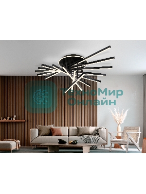 Потолочный светодиодный светильник Ambrella light FL6292 BK черный 160W 3000K-6400K 1100*790*315 (ПДУ ИК)