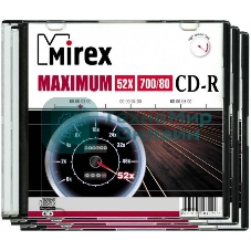 Диск CD-R Mirex 700 Mb, 52х, Maximum, Slim Case (5), (5/200) упаковка из 5 шт