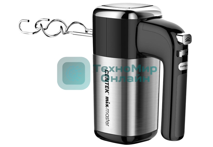 Миксер Centek CT-1120 черный/сталь 1200 Вт,, 5 скоростей+турбо, взбивание/замешивание