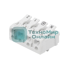 Клемма пружинная соединительная Rexant КСП 4-полюсная с монтажными ножками (50 шт./уп.)