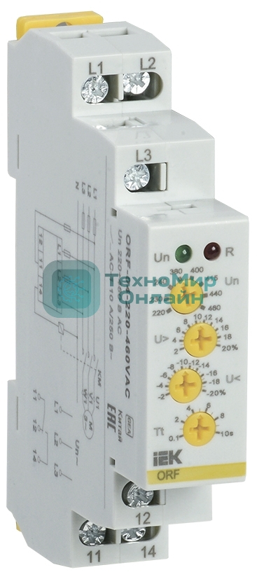 Реле фаз ORF 04 3ф 220-460В AC IEK ORF-04-220-460VAC