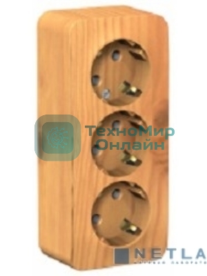 Розетка 3-м ОП Blanca 16А 250В без шторок с заземл. изол. пласт. ясень SchE BLNRA010315