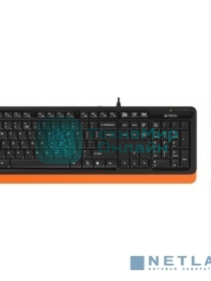 Комплект клавиатура+мышь A4Tech FStyler F1010 проводной, USB, 1600 DPI, чёрный/оранжевый