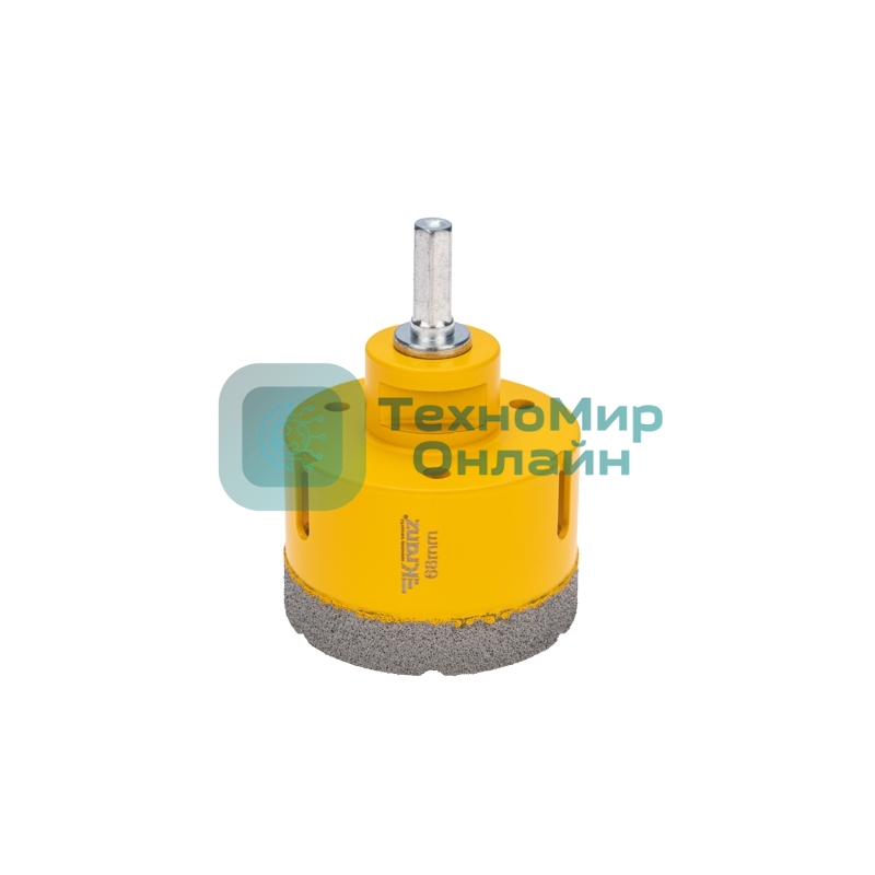 Коронка алмазная профессиональная по керамограниту и железобетону Kranz М14, вакуумное спекание, 68 мм, для УШМ