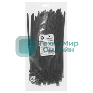 Стяжки Cablexpert NYT-250x7.6B пластиковые 250 мм х 7.6 мм, черные (100 шт.)