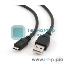 Кабель Gembird/Cablexpert USB 2.0 Pro, AM/microBM 5P, 0.5м, экран, черный, пакет