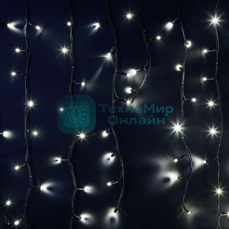 Гирлянда Neon-night Айсикл (бахрома) светодиодный, 6,0 х 1,5 м, черный провод 