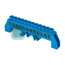 Шина нулевая N 8х12 12 отвер. латунь син. нейлоновый корпус комбинированный PROxima EKF sn0-125-12-dn