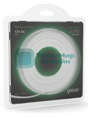Лента светодиодная GAUSS 312000605 LED 2835/60-SMD 4.8W 12V DC зеленый блистер 5м