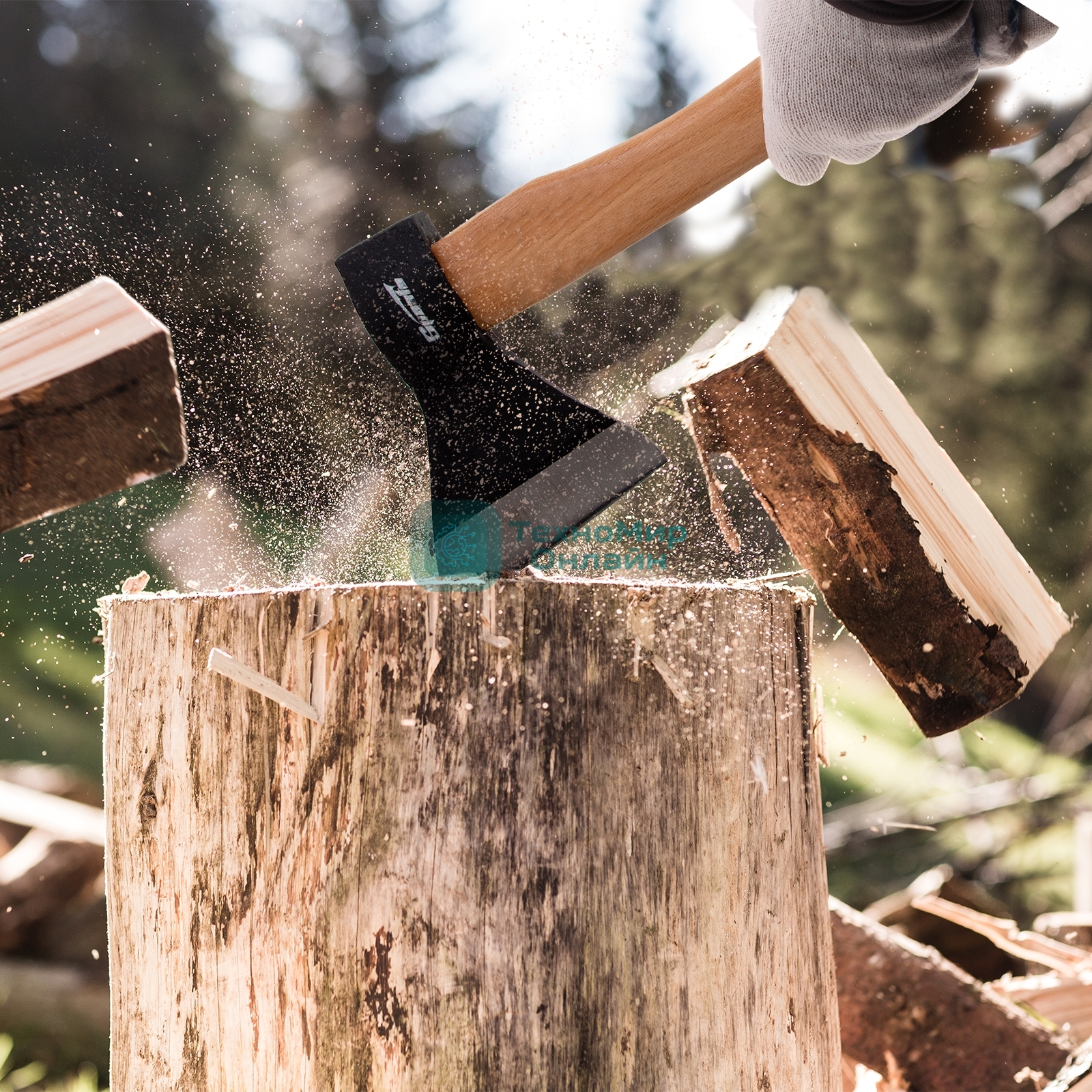 Топор Sparta 800 г в сборе кованый деревянное топорище