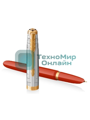 Ручка перьевая Parker 51 Premium (CW2169071) Red Rage GT, F, сталь нержавеющая, подарочная коробка