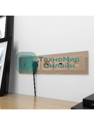 Накладка для розетки USB (шампань)