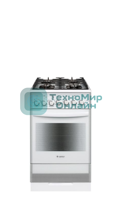 Плита комбинированная Gefest ПГЭ 5502-02 0042 белый, конфорок 4 газовых, духовка 55 л, 50 см x 85 см x 58.5 см