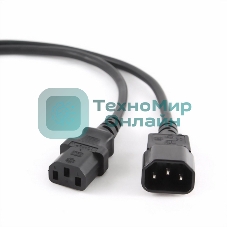Кабель питания сист.блок-монитор Cablexpert PC-189-10, 3.0м, C13-C14, 6А, черный, с заземлением