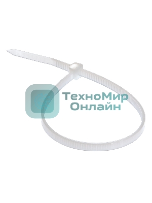 Хомут-стяжка кабельная нейлоновая Rexant 200 x 3,6 мм, белая, упаковка 100 шт.