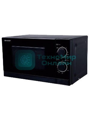 Микроволновая печь Sharp R-2000RK черный, 20 л, 800 Вт, переключатели - поворотный механизм