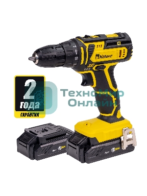 Дрель-шуруповерт Kolner KCD 16-2L, 16 В, 2 Ач, 28 Нм, щеточный