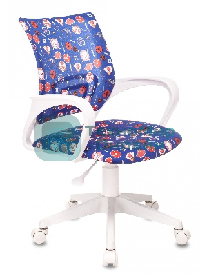 Кресло детское Бюрократ KD-W4 синий крестовина пластик пластик белый