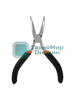 Длинногубцы Sparta Mini, 130 мм, никелированные, изогнутые, авторазжим