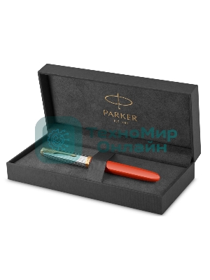 Ручка перьевая Parker 51 Premium (CW2169071) Red Rage GT, F, сталь нержавеющая, подарочная коробка