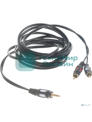 Шнур Rexant Стерео 3,5 м м - 2 RCA длина 3 мeтра (GOLD)