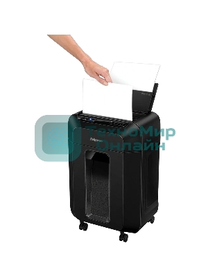 Шредер Fellowes AutoMax 80M FS-46215, минирезка, DIN P-4, 4х12 мм, автоподача 80 лст., 17 лтр., автореверс, уничт.: скобы, скрепки, пл. карты