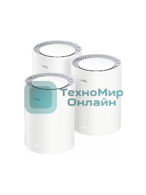 Бесшовный Mesh роутер Cudy M3000(2-PACK) AX3000 10/100/1000/2500BASE-T, белый (упак.:2шт)