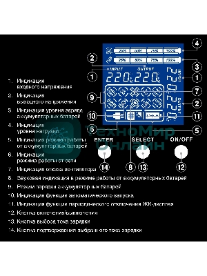Источник бесперебойного питания Pure Sine Wave ExeGate SinePower UHB-5000.LCD.AVR.6C13.RJ.USB.3U (5000VA/4000W, LCD, AVR, 6*C13, RJ45/11, USB, возможность подключения до десяти внешних батарейных блоков 48В (поставляются отдельно), Rackmount 3U/Tower, металлический корпус, черный)