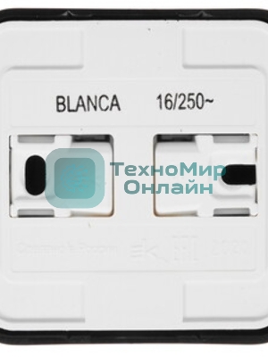 Розетка с/з без шторок, (тонкая) 16А, 250В, изолир. пластина SE Blanca наруж Антрацит