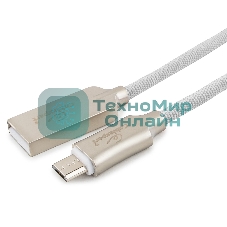 Кабель USB2.0 Cablexpert CC-P-mUSB02W-1.8M, AM/microB, серия Platinum, длина 1.8м, белый, блистер