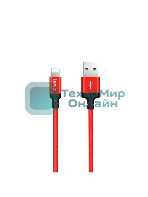 Кабель HOCO X14 USB 2.0, AM/Lightning M, черно-красный, 1м