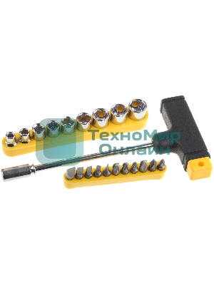 Набор STAYER 2540-H20  с Т-образной ручкой с насадками. 21 предмет