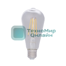 Лампа светодиодная филаментная Rexant Груша ST64 11.5 Вт 1380 Лм 2700K E27 прозрачная колба
