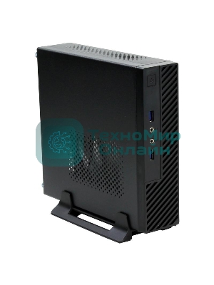 Компьютерный корпус Slim Case Powerman ME100S-BK front fan 4cm, 120W adapter, Mini ITX, VESA