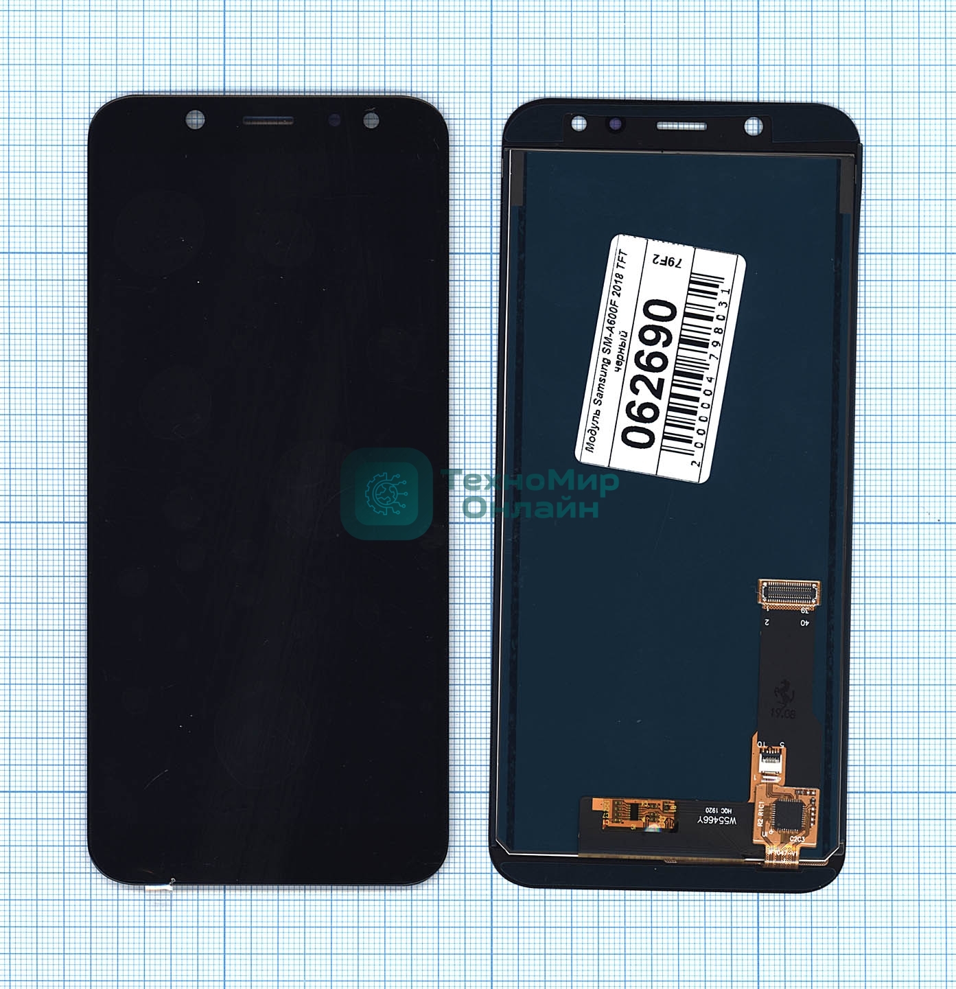 Дисплей для Samsung Galaxy A6 (2018) SM-A600F в сборе с тачскрином (TFT) черный