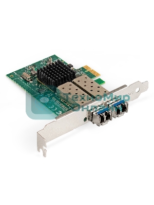 Комплект: Сетевой адаптер SFP ExeGate EXE-82576-F2 + 2xТрансивер Single-Mode до 20км ExeGate EXT-1G-SM1310-LC2-20KM (EX296229RUS: PCI-E x1 v2.0, порты 2x SFP (10/100/1000Mb/s), Gigabit Server NIC Intel Chipset 82576-F2 + 2xEX298328RUS: Tx:1310/Rx:1310 нм, до 20 км, разъем Duplex LC)