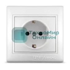 Розетка 1-м СП Севиль 16А с заземл. бел. UNIVersal С0028